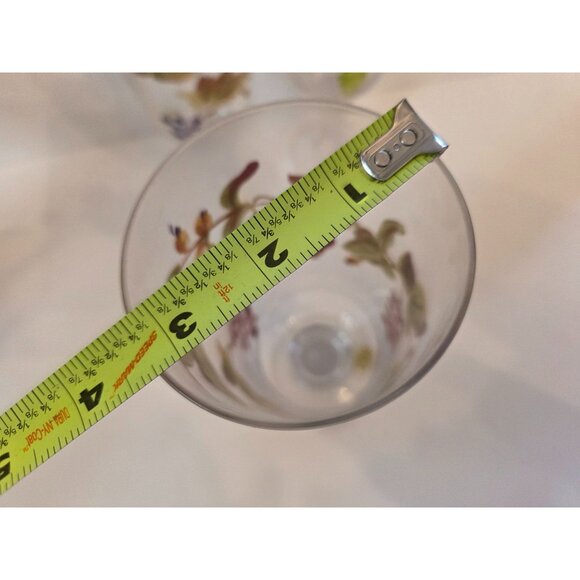 Block Crystal Hand Blown Wine Glasses Set Of 3 Painted Grapevine Design 8.75" - Picture 6 of 6